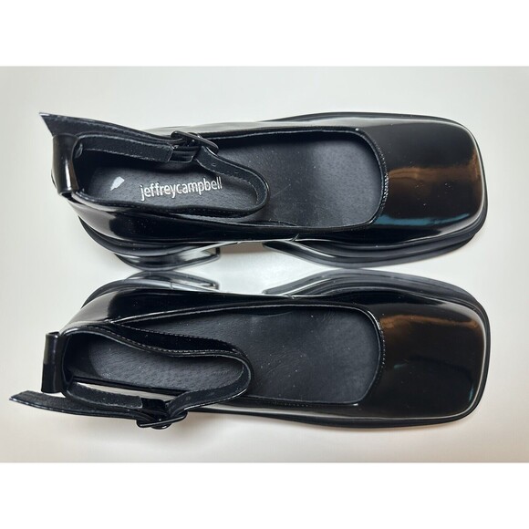 Jeffrey Campbell Lizzy Mary Jane Patent Leather Black Empath Platform SIZE 8 NEW - Picture 6 of 14
